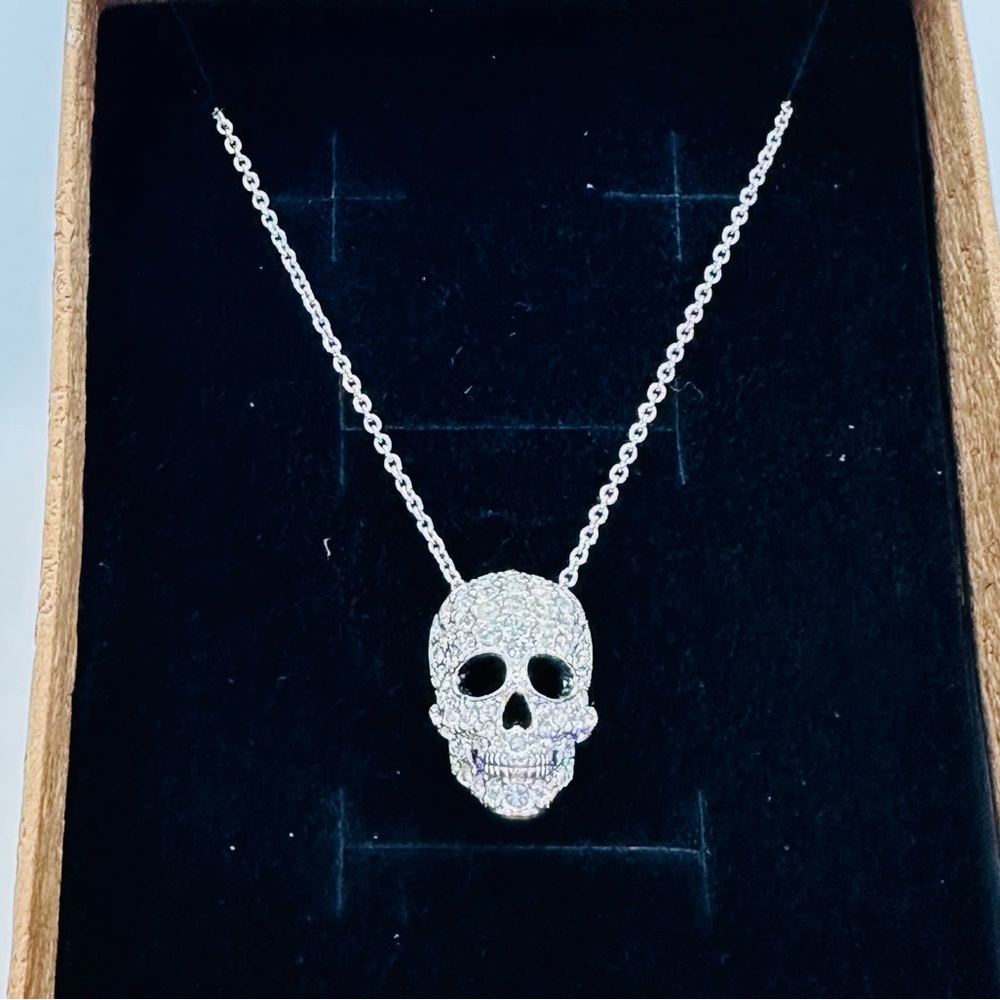 CZ skull necklace